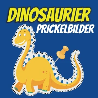 Abbildung von Prickelbilder Dinosaurier: 60 Dinos Bilder zum Ausmalen, Prickeln, Ausschneiden und Basteln Prickelblock and Bastelbuch für Kinder ab 3 Jahren
