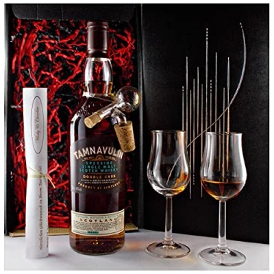 Abbildung von Geschenk Tamnavulin double cask Single Malt Whisky + Glaskugelportionierer 2 Bugatti Gläser