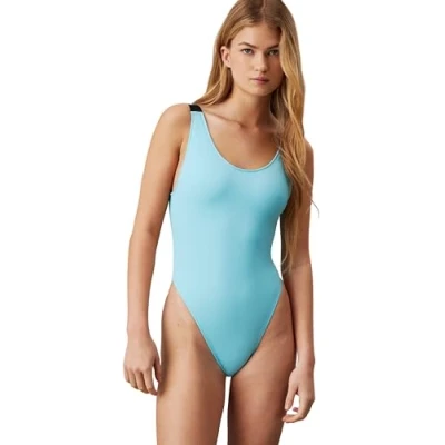 Abbildung von Calvin Klein Swimwear Scoop BACK ONE Piece Badeanzug, Damen, Größe: XXL, Blue punch