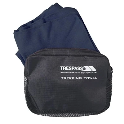 Abbildung von Trespass Soaked, Navy Blue, Antibakterielles Schnelltrocknendes Mikrofaser Handtuch mit Beutel, 45 x 90 cm, Blau