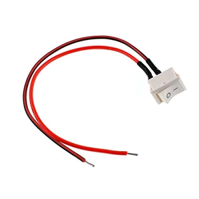 Abbildung von Oiyagai 10 Stück AC 6A/250V 10A/125V 2 Löt SPST Ein/Aus Mini Boot Verdrahtete Wippschalter 2Pin Kippschalter Schalter Snap mit Linien (Weiß)