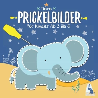 Abbildung von Tiere Prickelbilder für Kinder Ab 3 Bis 6: Prickelset Bastelbuch mit Tieren zum Ausmalen, Prickeln und Ausschneiden