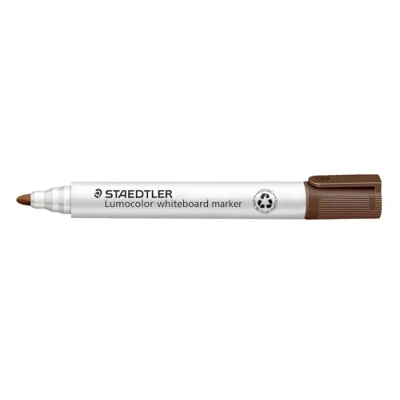 Abbildung von STAEDTLER Whiteboard Marker Lumocolor, braun, trocken und rückstandsfrei abwischbar, Rundspitze ca. 2 mm Linienbreite, hohe Qualität Made in Germany, 10 braune Marker, 351 7