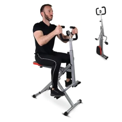 Abbildung von Mobiclinic® Fitness, Total Crunch Fitnessgerät, Kompakt zusammenklappbar, VitalFit, Multifunktionales Training, LCD Display, 100KG, Europäische Marke, Home Gym, Verstellbarer Griff, Anti Rutsch Pedale