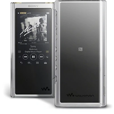 Abbildung von igadgitz Transparent Klar Hartplastik Etui Tasche Schutzhülle für Sony Walkman NW ZX300 MP3 Player Schale Case Cover + Displayschutzfolie