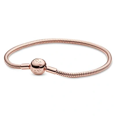 Abbildung von PANDORA Schlangen Gliederarmband in Roségold 14 Karat rosévergoldete Metalllegierung aus der Moments Collection, 21cm