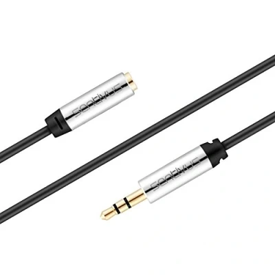 Abbildung von Sentivus 5mm Stereo Audio Klinken Verlängerungskabel, 3,5mm Klinkenbuchse zu Stecker, AUX Kabel Metallstecker, schwarz, 5.00 m