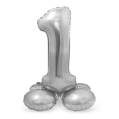 Abbildung von Figurenballon 1 Stehend Silber 72 cm