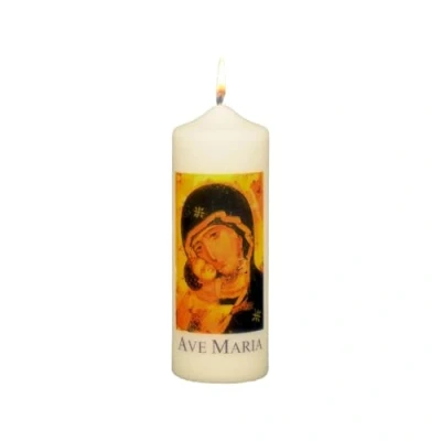 Abbildung von Wiedemann Kerzen Marienkerze Maria mit Kind Elfenbein 170 x Ø 60 mm, 1 Stück