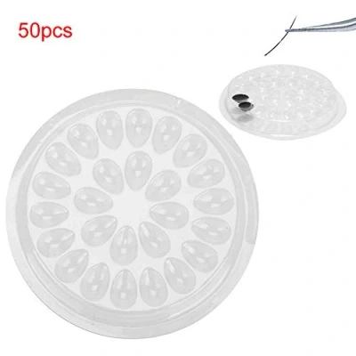 Abbildung von 50 stücke Einweg Wimpernkleber Halter, Transparente Kunststoff Wimpernverlängerung Kleber Stehen Pad