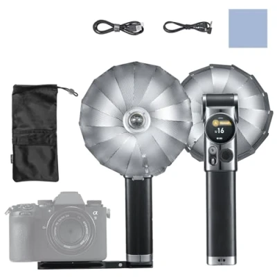 Abbildung von Godox Lux Master Retro Kamerablitz GN25, Farb Touchpanel, 2,4G TTL Autoblitz, HSS, 460 Blitze Volle Leistung mit Blitzhalterung Ersatz für Canon, Nikon, Sony, Fujifilm, Olympus DSLR Kameras