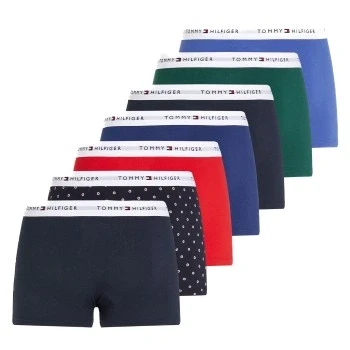 Abbildung von Tommy Hilfiger Trunk Print 7 PACK Panties, Herren, Größe: Medium, Print/laz blue/green/red/blue