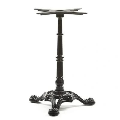 Abbildung von Dublino Bistro Tischgestell mit französischem Flair in Schwarz Premium Gusseisen PJ7017 Esstisch H 73 cm 18,2 kg Standfläche 56x52 max. Tischplattengröße 60x60 / Ø 70