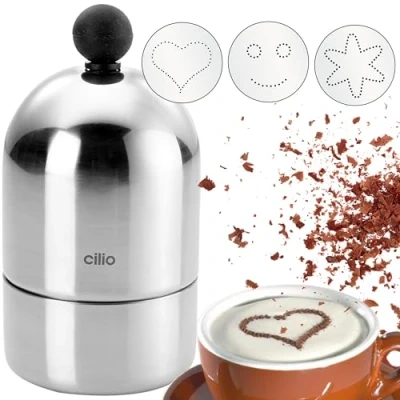 Abbildung von CILIO 201307 Dekorierstreuer poliert Cappuccinodekorierer Puderzuckerdekorierer, Silber