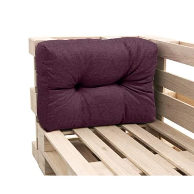 Abbildung von sunnypillow Palettenkissen Auflage Set für Europaletten Indoor und Outdoor Palettenpolster Palettensofa Kissen mit schöner Steppung viele Farben Größen zur Auswahl Seitenkissen 65 x 50, Violett