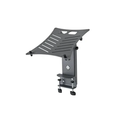 Abbildung von K&amp;M 12196 Laptop Ständer zur Tischmontage Schwarz Aluminium, Stahl variable Neigung DJ Notebook Ablage