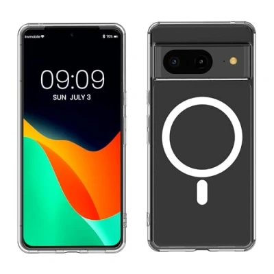 Abbildung von kwmobile Crystal Hülle kompatibel mit Google Pixel 8 transparentes Hard Case TPU Bumber Schutzhülle Ecken Schutz Transparent