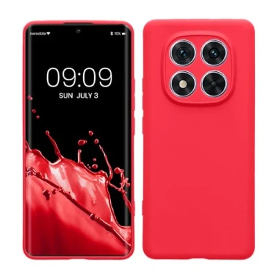 Abbildung von kwmobile Handyhülle kompatibel mit Xiaomi Redmi Note 14 Pro 5G / Poco X7 Hülle Handy Case aus weichem Silikon in Neon Pink