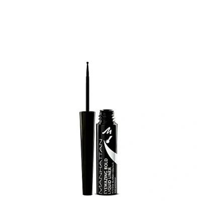 Abbildung von Manhattan Eyemazing Bold Liquid Liner, Wasserfester schwarzer Eyeliner mit ballförmiger Spitze für besonders leichtes Auftragen, Farbe Black 001, 1 x 3ml