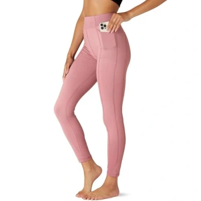 Abbildung von FM London High Waisted Leggings mit Taschen herrlich weiche für Frauen in voller Länge und Capri Designs Yogahosen oder Fitness Leggings, Rosa (Foxglove), L