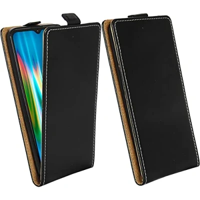 Abbildung von cofi1453® Flip Case kompatibel mit Motorola Moto G9 Play Handy Tasche vertikal aufklappbar Schutzhülle Klapp Hülle Schwarz