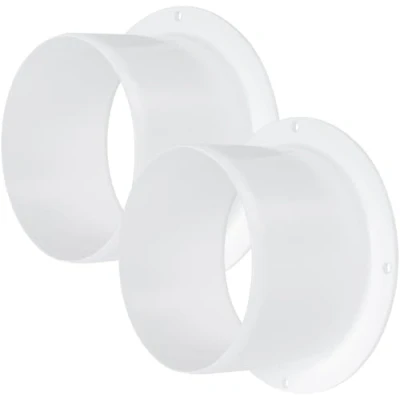 Abbildung von Vent Systems 100 mm 2 Stück Lüftungskanalverbinder Flansch gerade Lüftungsrohr Kunststoff Kanalverbinder Platte für Kühlung Heizung Lüftungssystem HVAC 10 cm