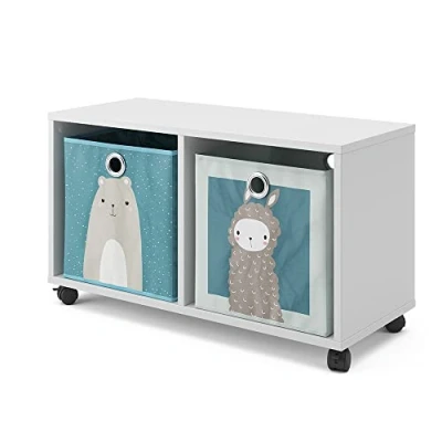 Abbildung von Vicco Kinderregal, Weiß, 72 x 42.4 cm mit 2 Faltboxen