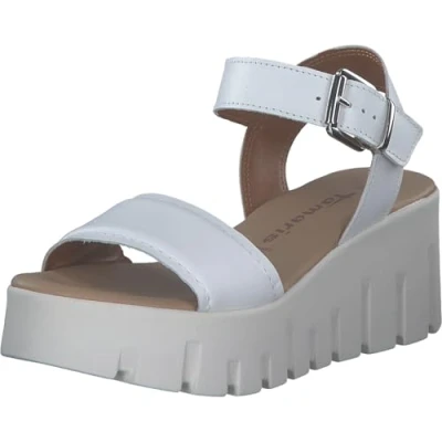 Abbildung von Tamaris Keilsandalette, Damen, Größe: 40, White leather Schuhe