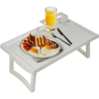 Abbildung von Aidapt Knietablett, Klapptisch mit Beinen und Getränkehalter. Erhöhte Kanten, einfache Lagerung, Frühstück im Bett, Basteln, 475 x 300 mm, nutzbarer Platz, leicht