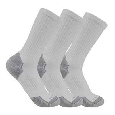 Abbildung von Carhartt Herren Midweight Cotton Blend 3 Pack Socken, GRAU, Large (3er Pack)