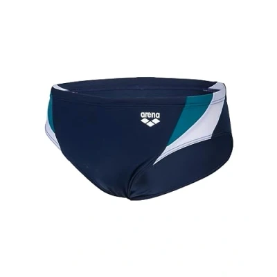 Abbildung von Arena Panel Badehose Slip, Herren, Größe: 8, Navy deep teal white