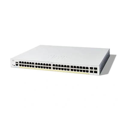 Abbildung von Cisco Catalyst 1300 48FP 4G Managed Switch, 48 Port GE, vollständiges PoE, 4 x 1 GE SFP, eingeschränkter Lebenszeitschutz (C1300 4G)