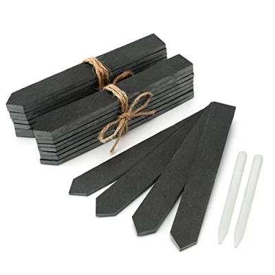 Abbildung von KINGLAKE 20 Stück 15 x 2 cm kräuterschilder Schiefer pflanzschilder für draussen pflanzenschilder pflanzenstecker zum beschriften wetterfest