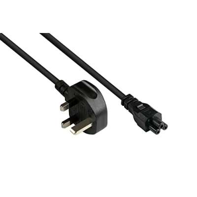 Abbildung von Good Connections P7305 S018 Netzkabel, 1,8 m, Netz Stecker Typ G (BS 1363) an C5 (gerade), 3A Sicherung, ASTA zertifiziert, 0,75 mm² Schwarz