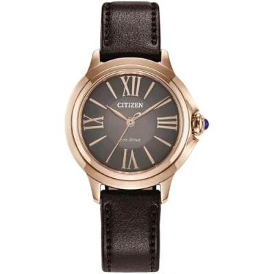 Abbildung von Citizen EM1163 09X Eco Drive Solar Damenuhr mit Lederband