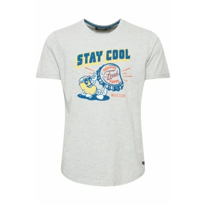 Abbildung von Indicode Jeans Daniel Tshirt print, Herren, Größe: Small, Light grey mix