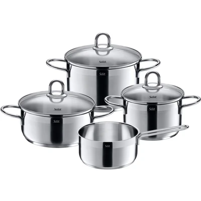 Abbildung von Silit Topf Set &quot;Diamant&quot;, Edelstahl 18/10, (Set, 7 tlg., Bratentopf Ø 20 cm, Fleischtopf 16/20 Stielkasserolle 16 cm), Induktion