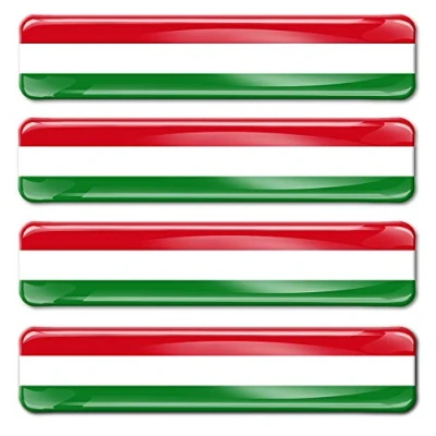 Abbildung von Biomar Labs® 4 x Aufkleber 3D Gel Silikon Stickers Hungary Ungarn Ungarisch Flag Flagge Fahne Autoaufkleber F 11