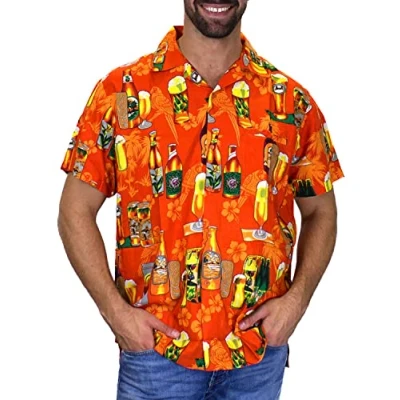 Abbildung von V.H.O. Funky Hawaii Hemd, Herren, Kurzarm, Beerbottle, Orange, S