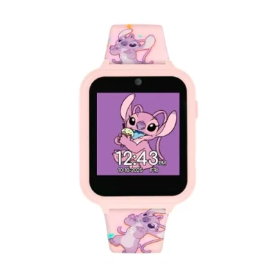 Abbildung von Disney Kids Lilo &amp; Stitch Engel Rosa Digital Interactive Smart Watch mit Silikonarmband LAS4088, Rosa, Modern, Modern