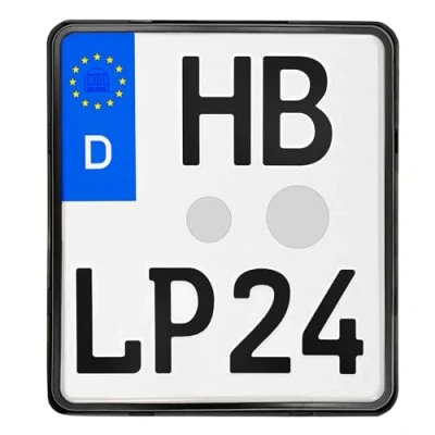 Abbildung von L &amp; P Car Design Kennzeichenhalter für Motorrad 180x200mm Nummernschildhalter rahmenlos, (1 Stück)