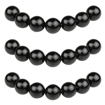 Abbildung von MJDCB Perlen zum Auffädeln 6mm 60 stück Schwarze Onyx Halbedelsteine mit Loch Natürliche Lose Runde Steinperlen für Herstellung Schmuck Armbänder Halsketten