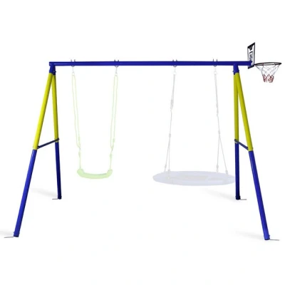 Abbildung von CCLIFE Doppelschaukel Schaukelgestell Outdoor 200 kg Metall Kinderschaukel, (1 tlg)