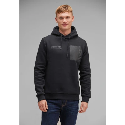 Abbildung von Street One MEN Kapuzenpullover, Herren, Größe: Large, Schwarz