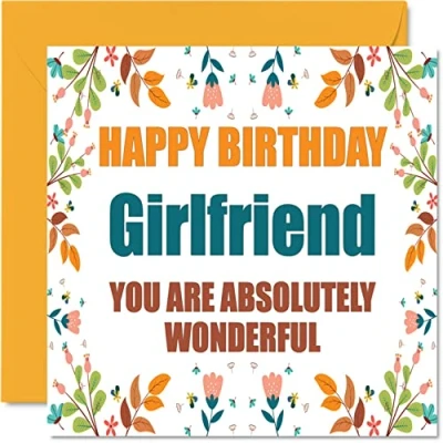 Abbildung von Stuff4 Lustige Geburtstagskarten für Freundin Absolutely Wonderful Witz Happy Birthday Karte vom Freund Partner, Freundin, Geburtstagsgeschenk, 145 mm x Jahrestagsgrußkarten