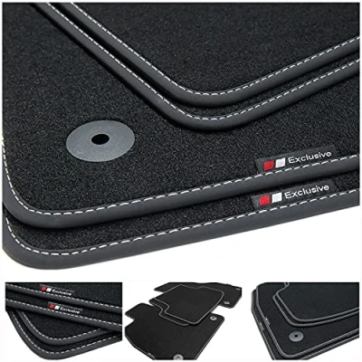 Abbildung von tuning art EF852 Fußmatten passend für Skoda Fabia 3 2014 2021, Naht:Silber