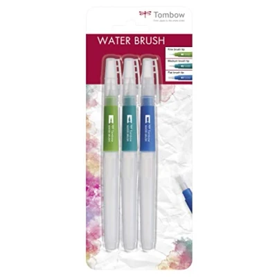 Abbildung von Tombow Water brush set with fine, medium and flat tip 3pcs