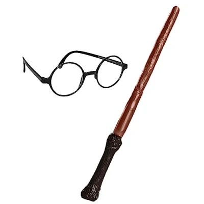 Abbildung von Rubie&#039;s Kostüm Harry Potter Zauberstab und Brille, Original lizenziertes Produkt