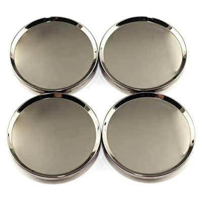 Abbildung von RhinoTuning 4 Stück Satz 63mm Nabendeckel OD ID 57mm Radkappen Radnabendeckel Nabenabdeckung Kompatibel mit Ram 1500/M595/SSR/GTF01 für 52005732 28821SA030 (Schwarz Chrom)