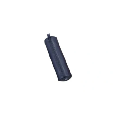 Abbildung von Alassio 43139 Schlamperrolle aus echtem Leder, Stiftetui blau, Schlamper ca. 21 x 6 cm, Schlampermäppchen rund, Etui für Schreibgeräte, Faulenzer mit Reißverschluss